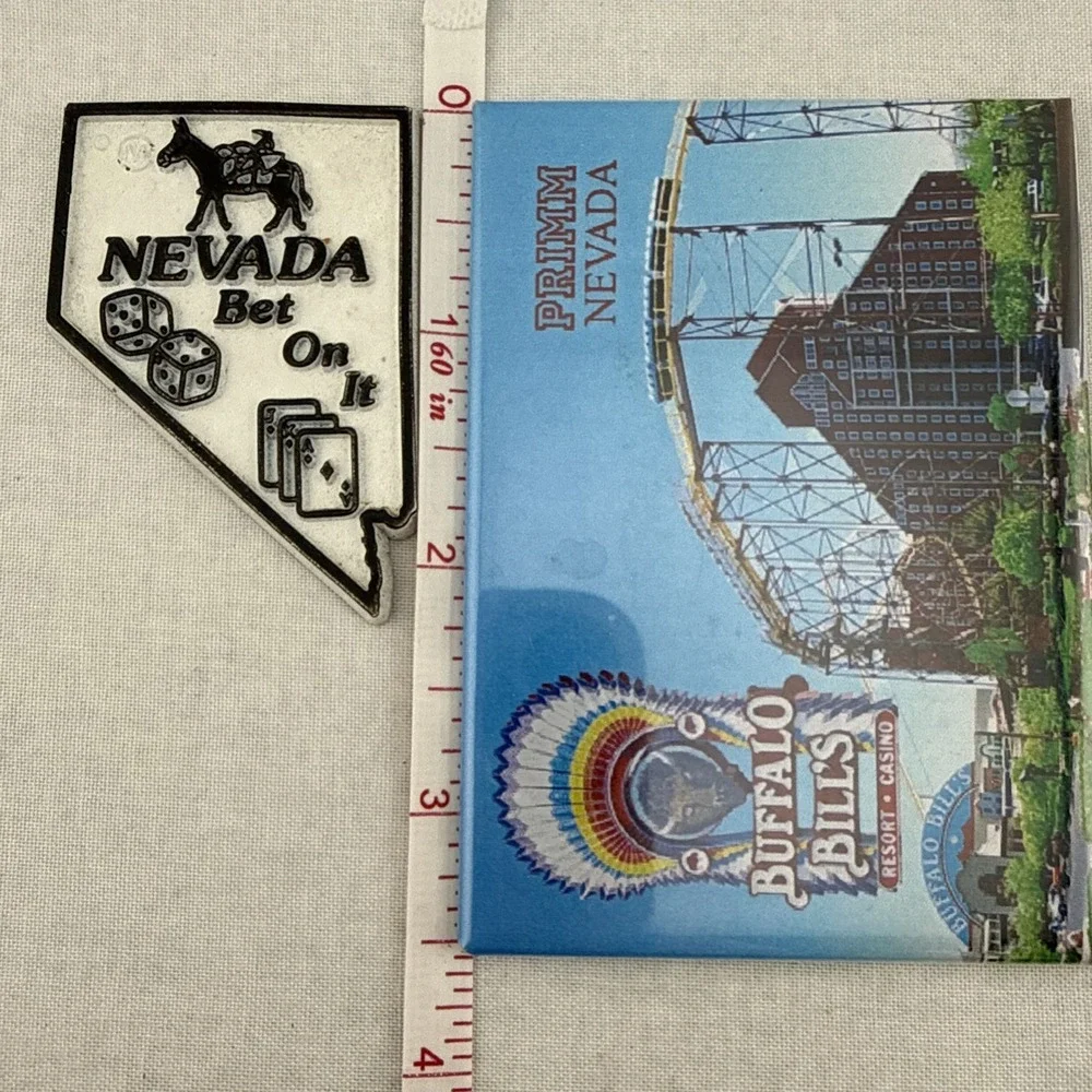Vintage Nevada Magnets Souvenir Bet on It Primm Buffalo Bill's Travel Gift Lot